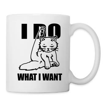 Cat i do what i want - Tasse - Weiß - Rechts