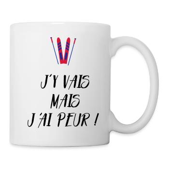 J'y vais mais j'ai peur ! Les Bronzés font du ski - Mug blanc - blanc - Droite