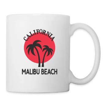 Malibu Beach Kalifornien Palmen Sonnenuntergang - Mug blanc - blanc - Droite