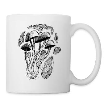 Pilze und Geometrie - Tasse - Weiß - Rechts