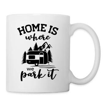 Wohnwagen Camping Wohnmobil Natur Camper Geschenk - Tasse - Weiß - Rechts