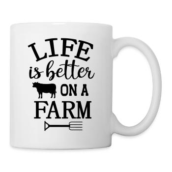 Kuh Kühe Bauernhof Landwirt Geschenk Landleben - Tasse - Weiß - Rechts