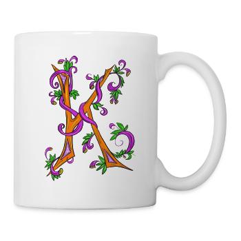Buchstabe K - Tasse - Weiß - Rechts