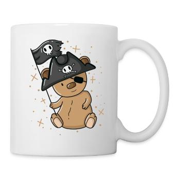 Pirate Teddy Bear with Pirate Hat Eye Patch - Mug - white - Right