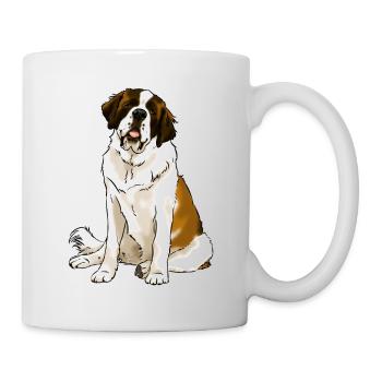 Chien Saint Bernard (clear textiles) - Mug - white - Right