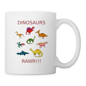 Motif de dinosaure Rawr Dinosaures Dinosaures - Mug blanc - blanc - Droite