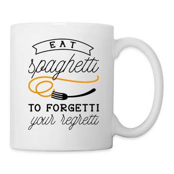 Mangez des spaghettis pour oublier vos regrets - Mug blanc - blanc - Droite