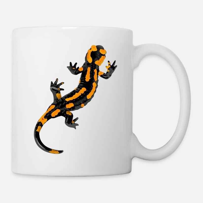 Salamander - Feuersalamander - Tasse - Weiß
