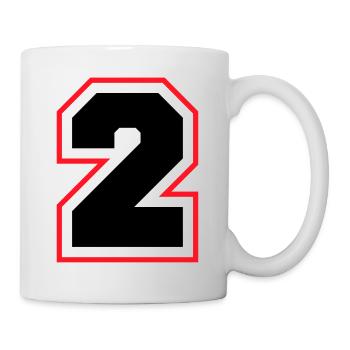 2 Zahl symbol - Tasse - Weiß - Rechts