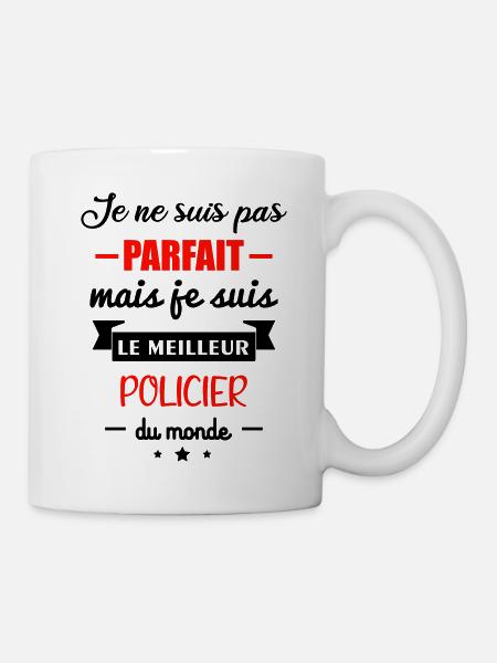 police police, policier policier, police humour - Mug blanc - blanc
