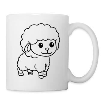 Schaf Comic Tier - Tasse - Weiß - Rechts