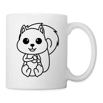 Eichhörnchen Comic Tier - Tasse - Weiß - Rechts