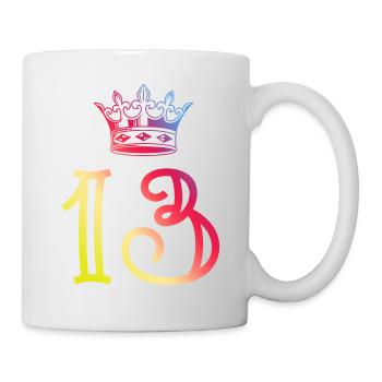 13 Zahl Krone - Tasse - Weiß - Rechts