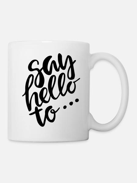 Dites bonjour Sag Hallo Bébé Schwanger Enceinte - Mug blanc - blanc