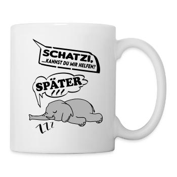 Schatzi kannst du mir helfen Elefant Help me - Tasse - Weiß - Rechts