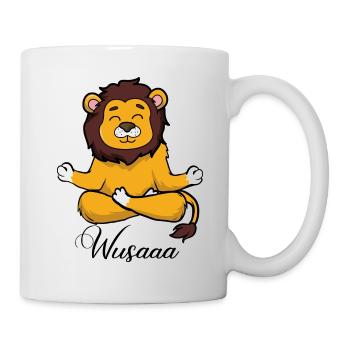 Auszeit Durchatmen Wusaaa Löwe - Tasse - Weiß - Rechts