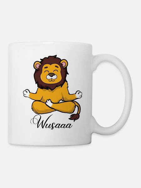 Auszeit Durchatmen Wusaaa Löwe - Tasse - Weiß