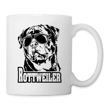 Drôle ROTTWEILER cool lunettes de soleil chien chien - Mug blanc - blanc - Droite
