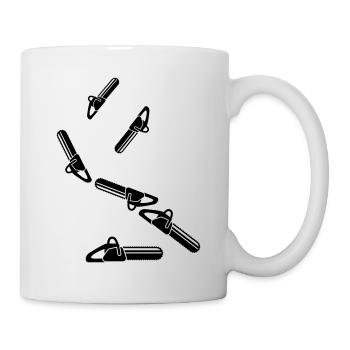 Icône d’icône de tronçonneuse - Mug blanc - blanc - Droite