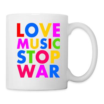 Love music stop war - Tasse - Weiß - Rechts