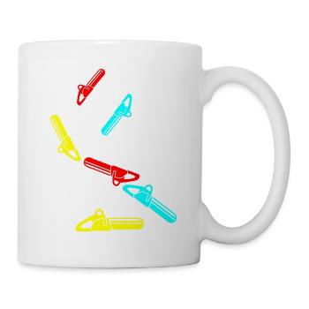 Icône d’icône de tronçonneuse - Mug blanc - blanc - Droite