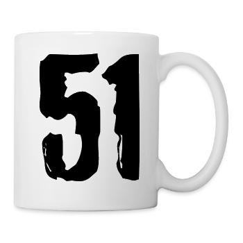 51 Zahl Trikot - Tasse - Weiß - Rechts