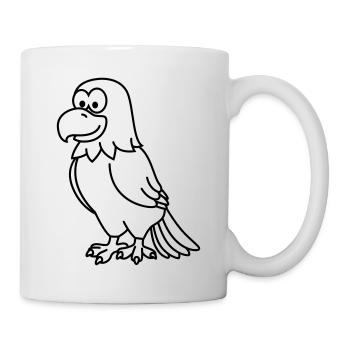 Adler Comic Tier - Tasse - Weiß - Rechts