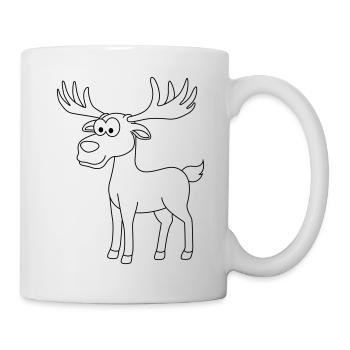 Elch Comic Tier - Tasse - Weiß - Rechts