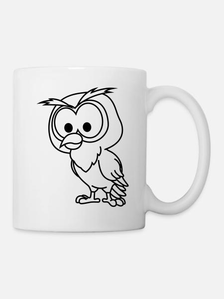 Hibou Comic Animal - Mug blanc - blanc