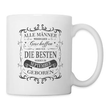 Geburtstag Die besten Männer werdem im September - Tasse - Weiß - Rechts