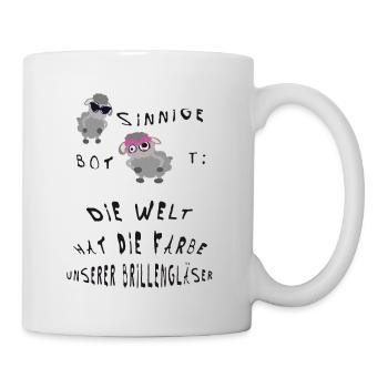 Die Welt hat die Farbe unserer Brillengläser - Tasse - Weiß - Rechts