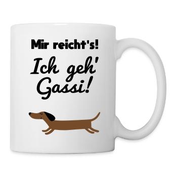 Mir reicht's - Ich geh Gassi - Tasse - Weiß - Rechts