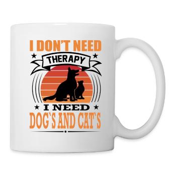 J'ai besoin de chiens et de chats - Mug blanc - blanc - Droite