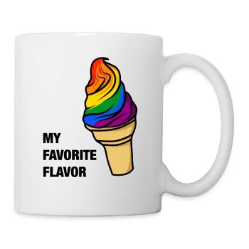 Lieblingssorte Eis LGBTQ+ - Tasse - Weiß - Rechts