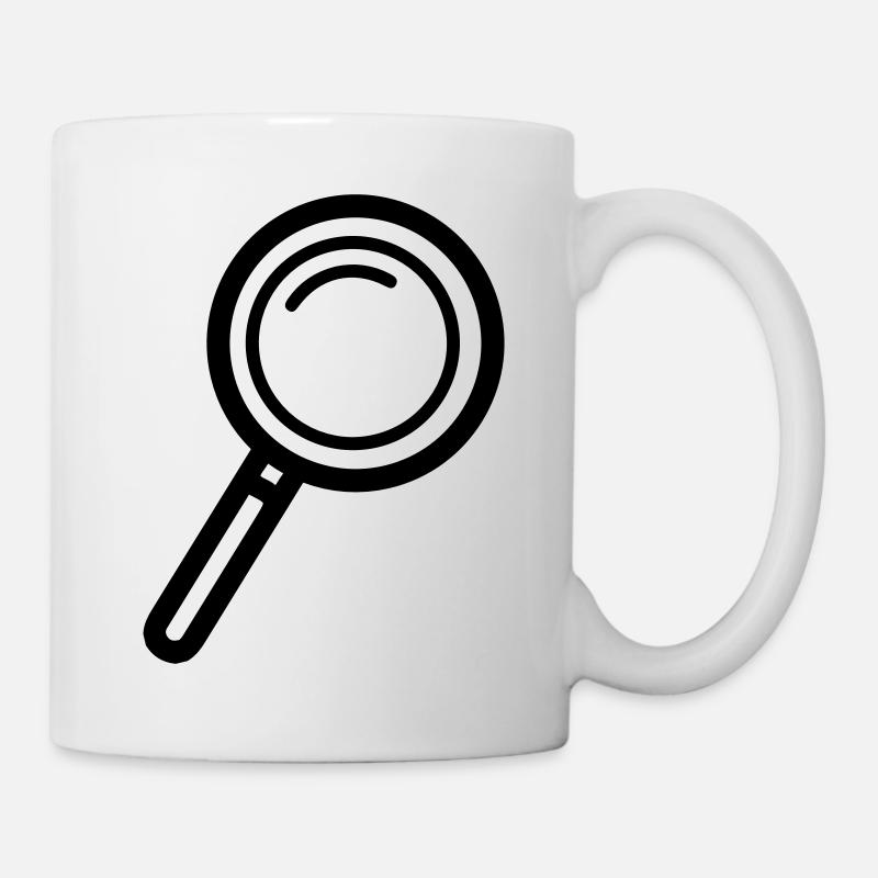 Lupe Symbol - Tasse - Weiß