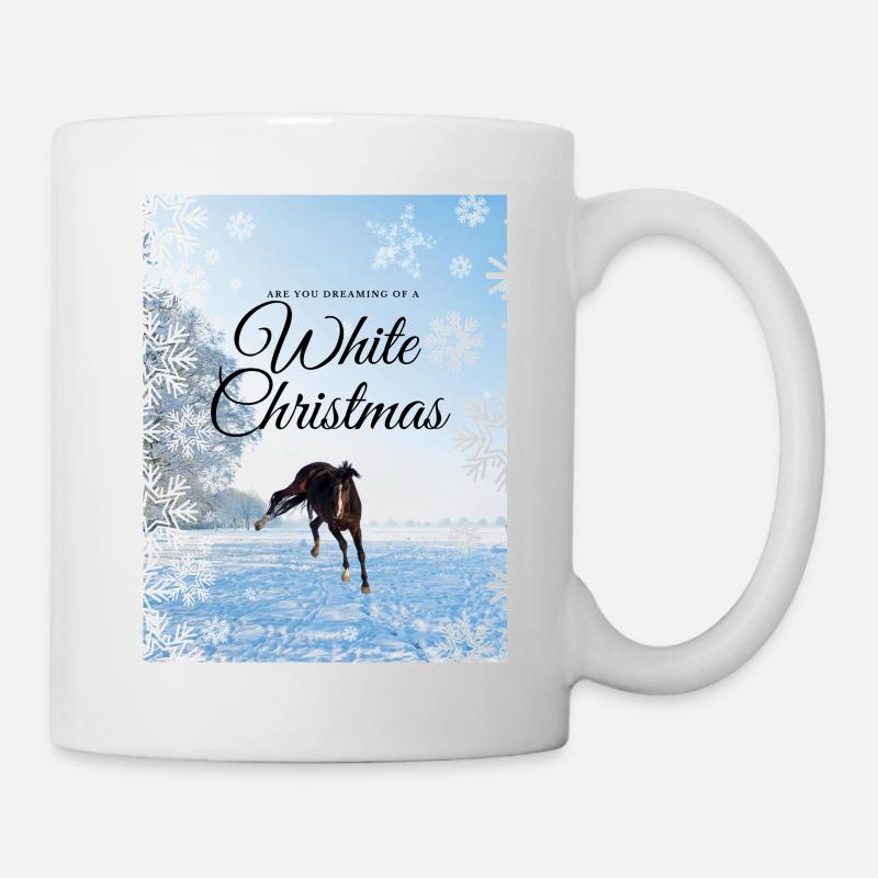 Winter Magic - Noël blanc avec votre cheval - Mug blanc - blanc
