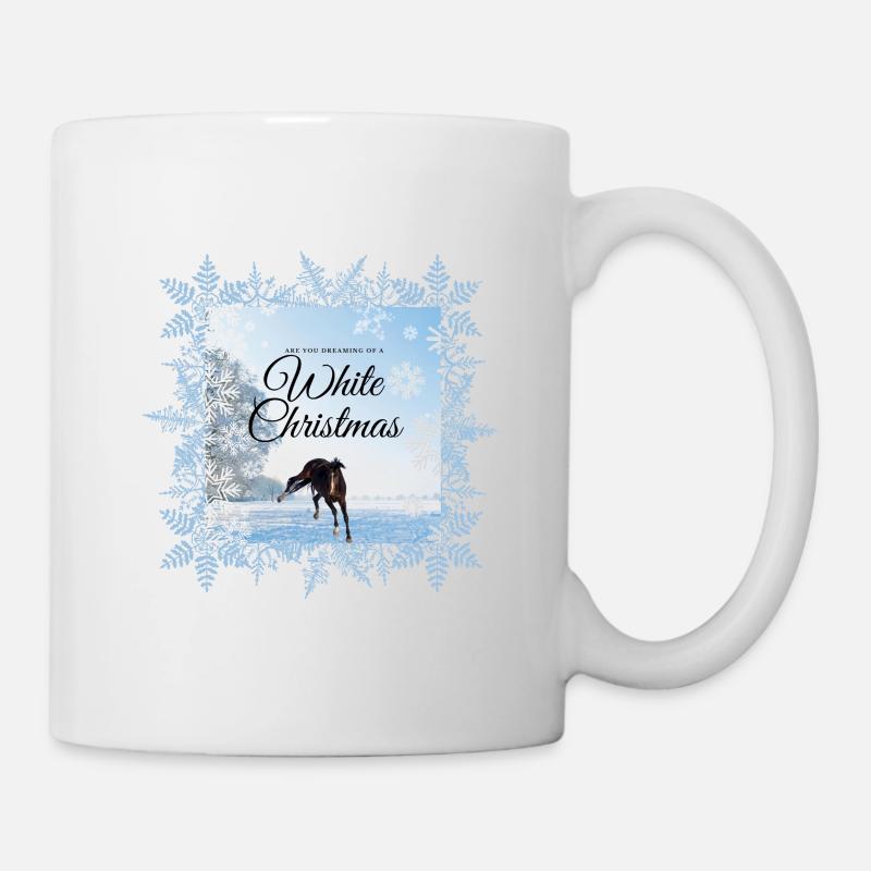 Winter Magic - Noël blanc avec votre cheval - Mug blanc - blanc