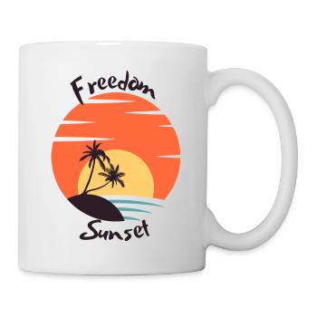 Liberté couché de soleil - Mug blanc - blanc - Droite