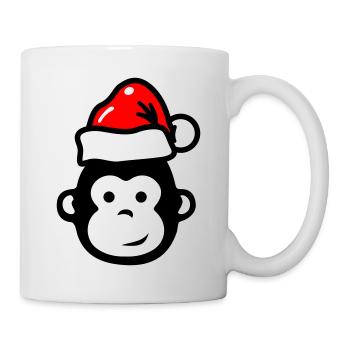 Singe Noël Noël Comic - Mug blanc - blanc - Droite