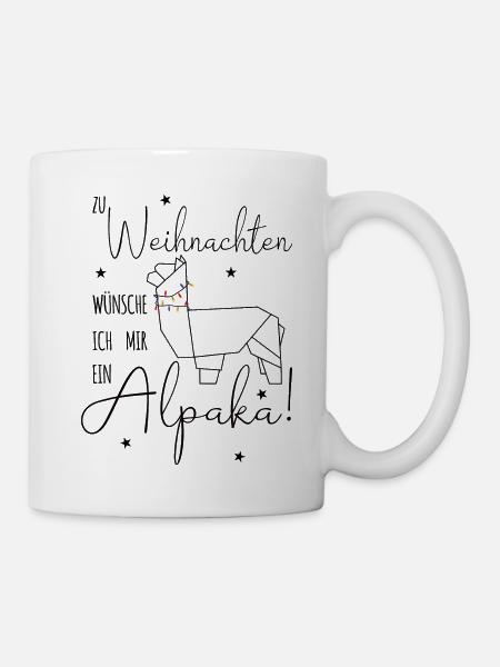 Zu Weihnachten wünsche ich mir ein Alpaka - Tasse - Weiß