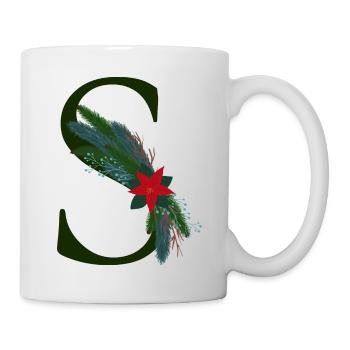 S – dekoratives Schriftzeichen – Weihnachten - Tasse - Weiß - Rechts