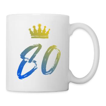 80 Zahl Krone - Tasse - Weiß - Rechts