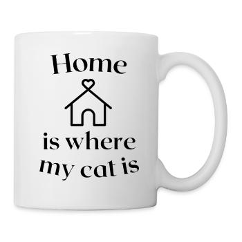 Zuhause ist, wo meine Katze | Katzenliebhaber - Tasse - Weiß - Rechts