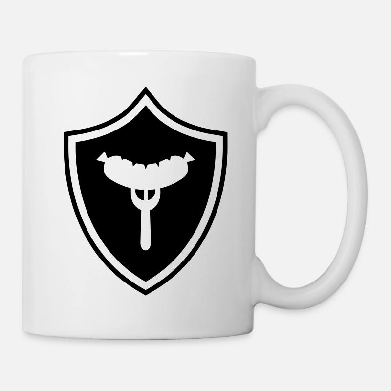 Wurst Gabel Wappen - Tasse - Weiß