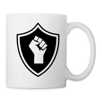 Hand Wappen - Tasse - Weiß - Rechts