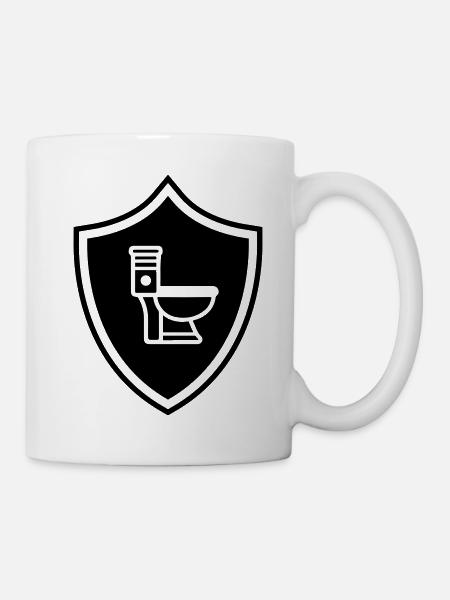 Wc Toilette Wappen - Tasse - Weiß