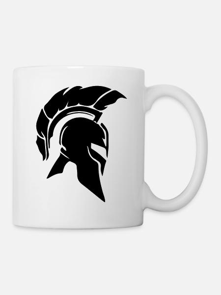 Spartaner Helm - Tasse - Weiß