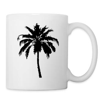 Palme Silhouette Symbol - Tasse - Weiß - Rechts