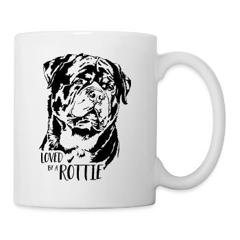 Loved by a Rottie Dogs Rottweiler Dog Saying - Mug - white - Right