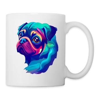 Mops - Tasse - Weiß - Rechts